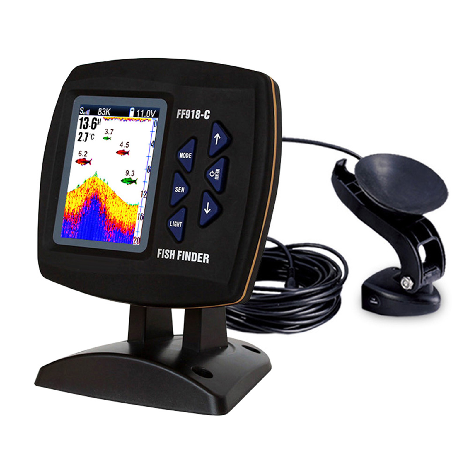Color Screen Wired Fish Finder - Fishing Boat Depth Finder review and price