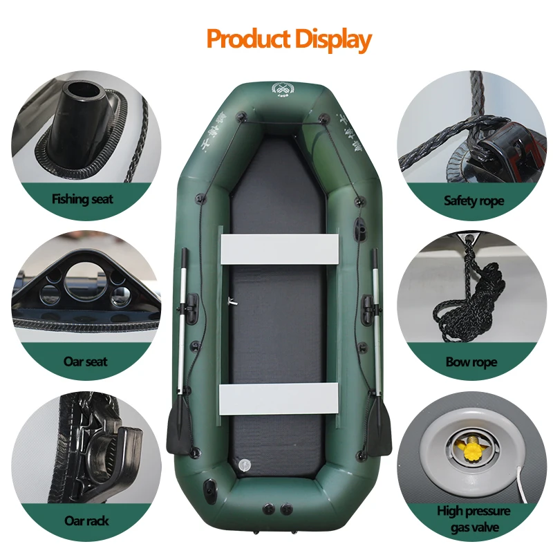 1.75~3.6m Green Fishing Kayak  - Fishing Boat Oar review and price