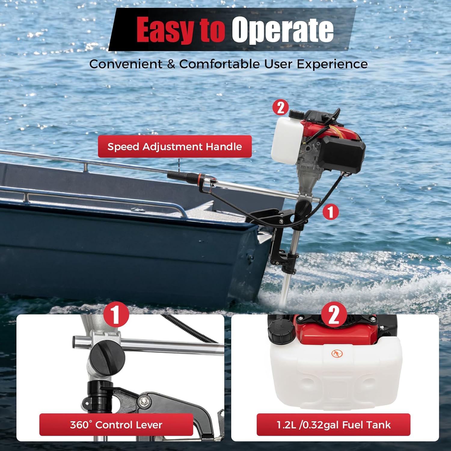 4HP Outboard Motor, 4 Stroke 5 - Fishing Boat Outboard Motor review and price