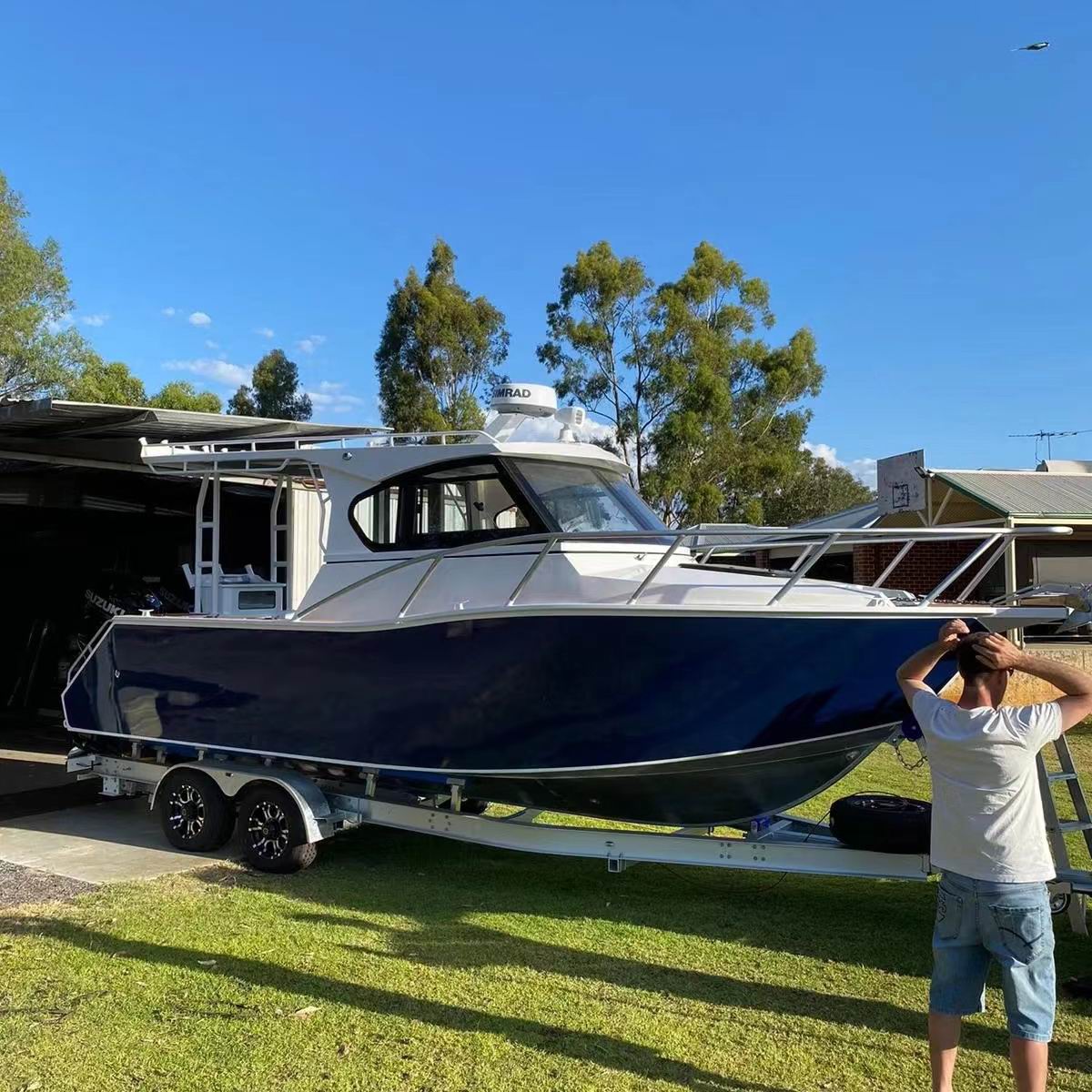 Aluminum Luxury Cabin Cruiser  - Fishing Boat Outboard Motor review and price